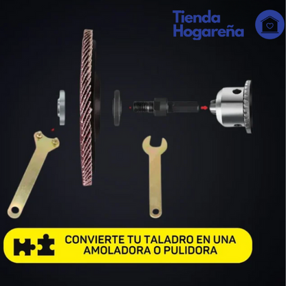 ADAPTADOR DE DISCOS PARA TALADRO💯 + DISCO DE CORTE Y PULIDO🎁 + ENVIO GRATIS 🥰